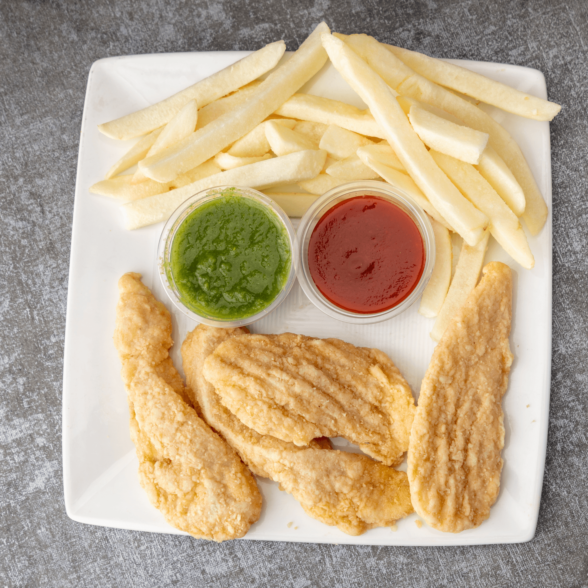 Kid's Chicken Strips with Fries.