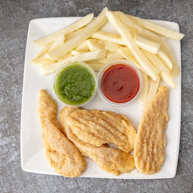 Kid's Chicken Strips with Fries.